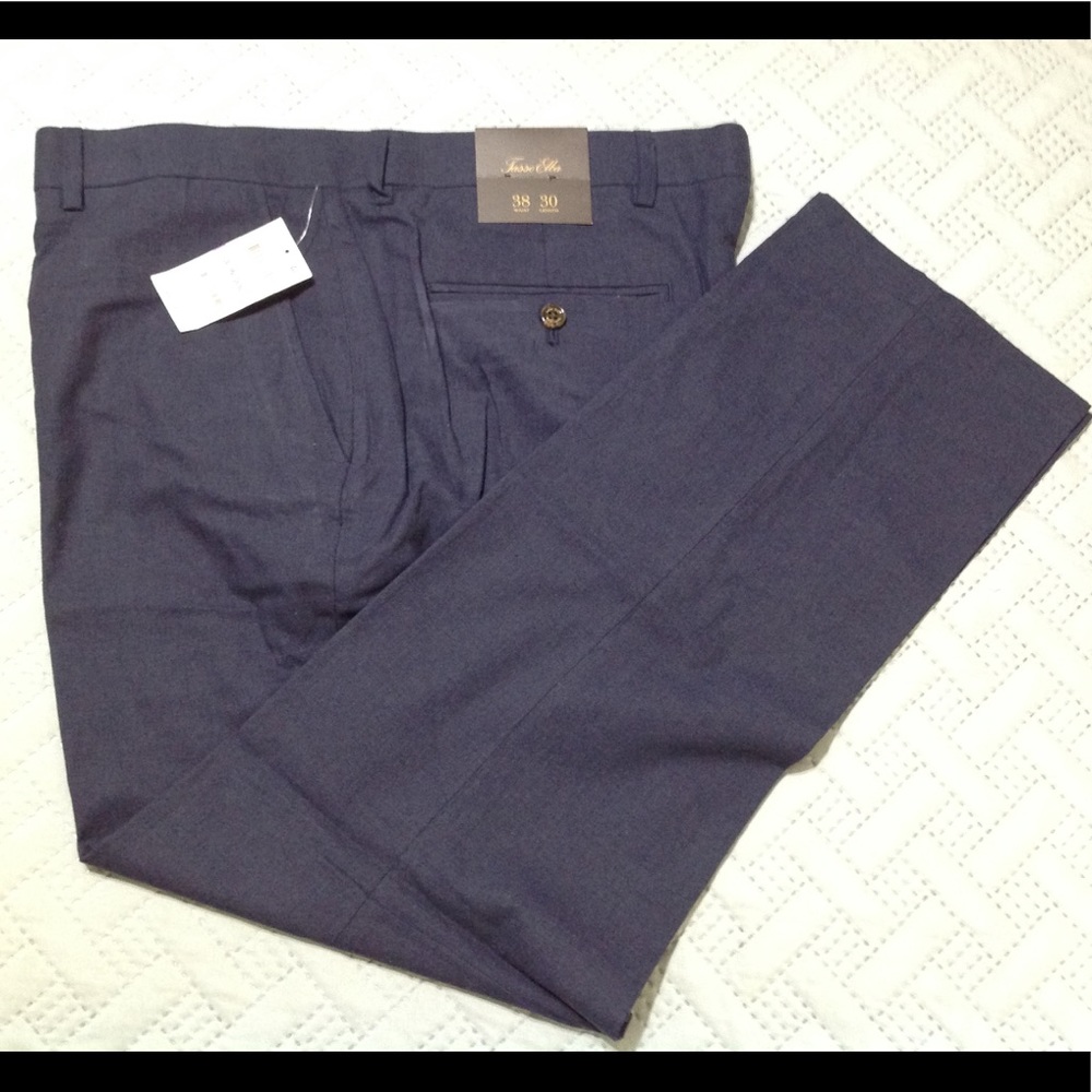 TASSO ELBA PANTS. 100% COTTON, NAVY COLOR.